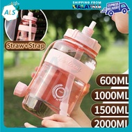 1L/2L 2000ml Water Bottle Large Capacity Bottles Sports Drinking Bottle Outdoor Portable Kettle