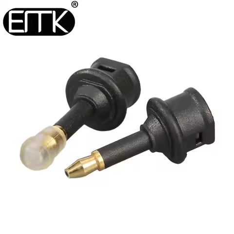 EMK 2pcs Toslink to Mini Toslink Adapter M/F 3.5 mm Optical Audio Cable Connectors for TV Box