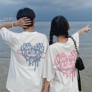 couple outfit short sleeved summer half sleeved loose fitting T-shirt versatile college 11.16.12