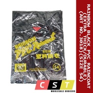 RAINBOW Art No.3018 Black PVC Raincoat (Extra Thick/Durable)(Size 54)