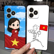 Realme c53 / c51 / C61 / C63 / note 50 case printed with independent image of red flag, yellow star,