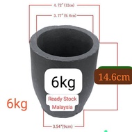 6KG Foundry Clay Graphite Crucibles Propane Furnace Torch Melting Casting Refining for Gold Silver