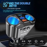 Bluetooth 5.0 FM Transmitter 12V Socket Cigarette Lighter Splitter Power Adapter Dual USB 4.8A Car Charger with Voltage Display - OUYOU