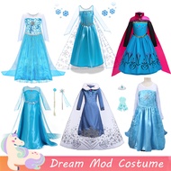 Frozen Elsa Costume Cosplay White Blue Dress For Kids Girl Princess Halloween Party Role Playing Christmas Outfits Baby Set