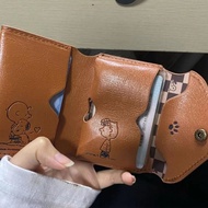 Cute Snoopy pu Leather Short Wallet, Cartoon Ladies Wallet Coin Purse Japanese Magazine Appendix Bag