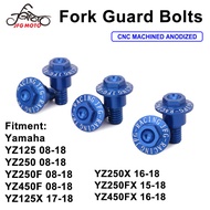 JFGMOTOรถจักรยานยนต์6ชิ้นด้านหน้าฟอร์คการ์ดสายฟ้าสกรูสำหรับYAMAHA YZ125 YZ250 YZ250F YZ450F YZ125X Y