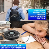 [fastour]Portable Bluetooth CD Player Rechargeable Discman with Dual Speakers and Headphones Cd Play