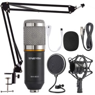 ZINGYOU Condenser Microphone Bundle, BM-800 Mic Kit with Adjustable Mic Suspension Scissor Arm