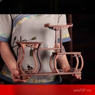Tea Shelf Solid Wood Chinese Ornaments Shelf Xiaoduobaoge Tea Room Display Cabinet Bogu Shelf Wenge 