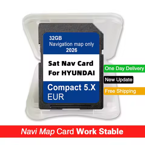 Europe UK Maps 2026 Navigation GEN5 for Hyundai i10 i20 i30 i40 Kona Santa Tucson Car 32GB GPS SD Ca