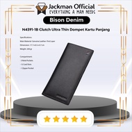 BISON DENIM N4391-1B Ultra Thin Clutch Men's Long Card Wallet
