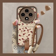 Silicone Soft Cover Cartoon Leather Phone Case Hand Strap Phone Anti-drop Protective Cover Suitable 