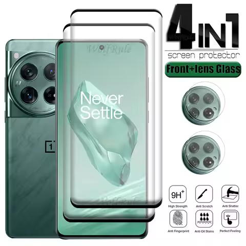 4-in-1 For Oneplus 12 Glass Oneplus 12 Tempered Glass Protective Full Cover Curved HD 9H Screen Prot