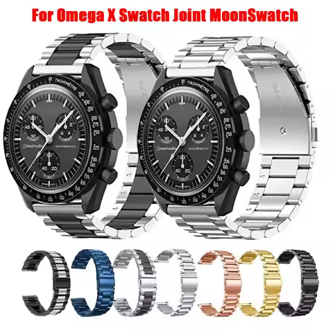 Stainless Steel Strap For Omega X Swatch Joint MoonSwatch Metal Business Folding Bracelet For Swatch