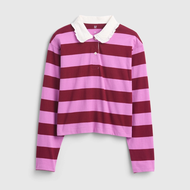 Gap | เสื้อโปโลเด็กหญิงคอปกแบบตุ๊กตาลายขวางผ้าฝ้ายแท้ สำหรับเด็กโต