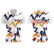 Thunder Strike Bowl Jersey Baju Bowling Jersey Custom Name Bowling Polo Viral Pickle Ball Jersey