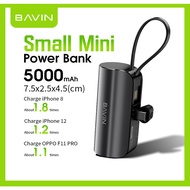 [SG Stock]Bavin PC012/PC013 5000mAh Mini Fast Charging Portable Power Bank w/ Built-in Cable & Type-