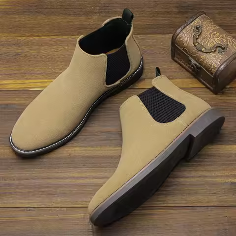 Chelsea Boots Men 2025 Brand Comfortable Fashion Leather Boots
