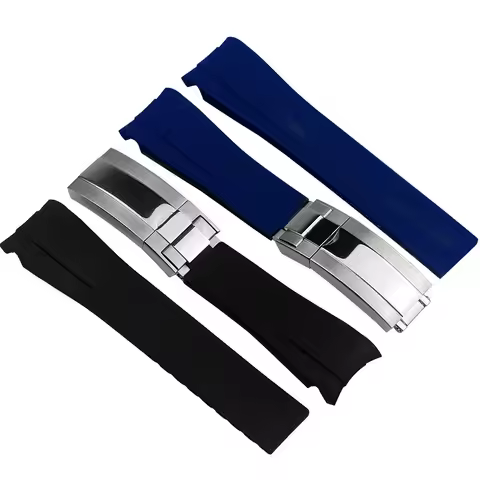 Fluororubber Strap 21mm 22mm Fit for Rolex Submariner DAYTONA GMT Yacht-Master Blue Black Waterproof