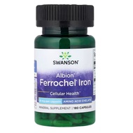 Swanson, Albion, Ferrochel Iron, 18 mg, 180 Capsules