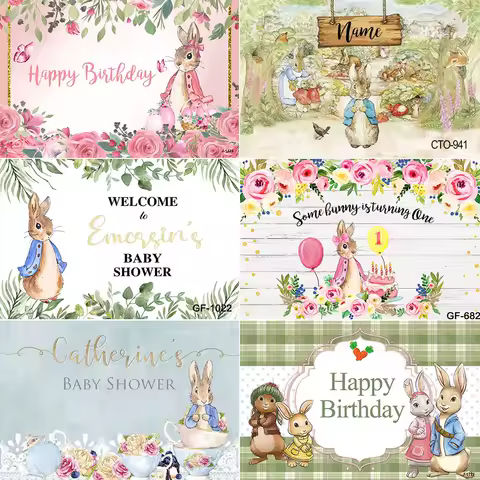 Easter Cartoon Background for Photo Rabbit Peter with His Animal Friends for Newborn Vegetable Garde