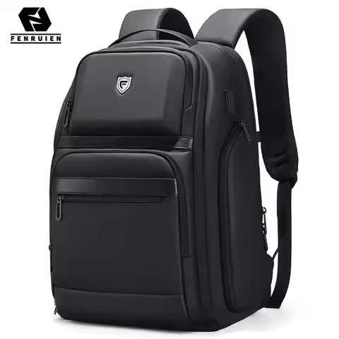Fenruien Men 36L Business Backpack USB Waterproof Multi Pocket Backpacks Fit 17.3 Inch Laptop