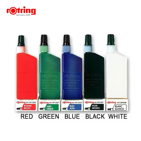 1pc German 23ML Rotring Isograph Technical Drawing Needle & Fineliner Pen Liquid Ink 23mL Black Whit