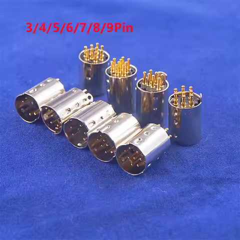 5 pcs Mini Din Plug Male Din Connector 3 4 5 6 7 8 9 Pin PCB Mount Straight CNC Machined Header Pins