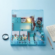 Electricity Experiment Box Transparent Blue School Physics Laboratory Kit Physics Experiment Kit Mol