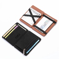 Ultra Thin New Men Male PU Leather Mini Small Magic Wallet Zipper Coin Purse Pouch Plastic Credit Bank Card Case Holder Dompet Lelaki Kulit Beg Duit Kecil Bag Zip Mini Donpet Laki Murah Original