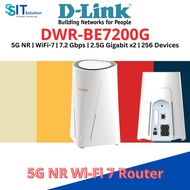 D-Link 5G NR CPE BE7200 Wi-Fi 7 Wireless 2 x 2.5 Gigabit Port with RJ 11 Vo5G/ VoLTE WiFi Router DWR