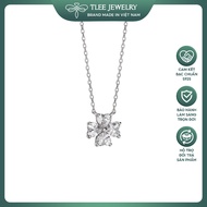 Dây chuyền bạc nữ TLEE mặt cỏ 4 lá cánh tim đính đá TLEE JEWELRY D0308