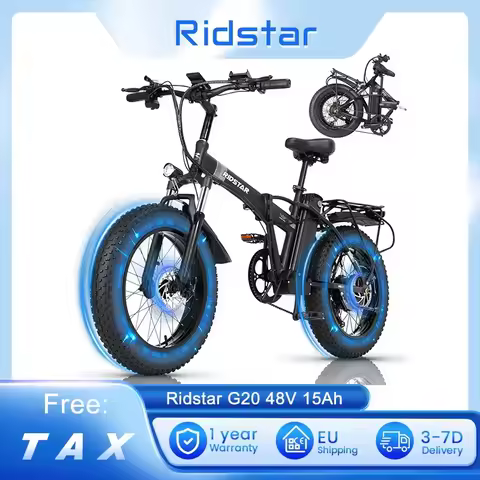 Ridstar G20 Folding Electric Bicycle 1000W Dual Motor 48V15AH Lithium Battery 20*4.0 Fat Tire E-Bike