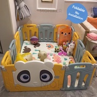 SG Foldable Fence Household Baby Safety Fence With Crawling Mats Foldable Game Playground