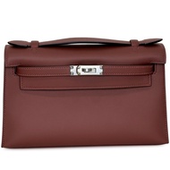 Hermès Rouge H Swift Kelly Pochette Palladium Hardware, 2024