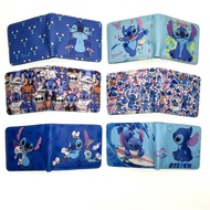 Blue Long Ears Stitch Short Wallet Stitch PU Leather Card Bag Wallet