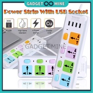 Extension Plug Power Socket 2M/5M/8M With USB Ports Extension Socket Plug Adaptor Trailing Socket 25