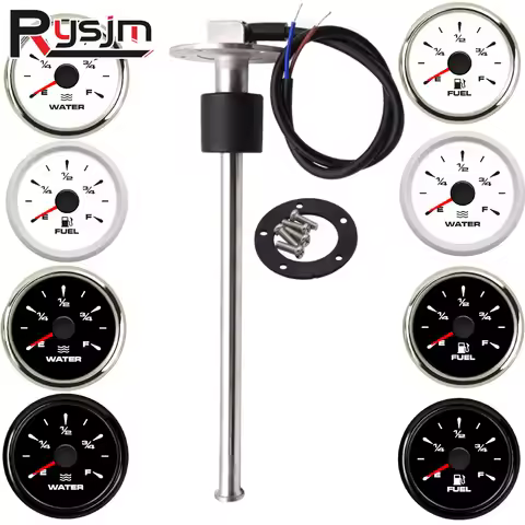 Custom 52mm Boat Car Fuel Level Gauges 0-190ohm 240-33ohm Fuel Level Meters Marine Water Level gauge