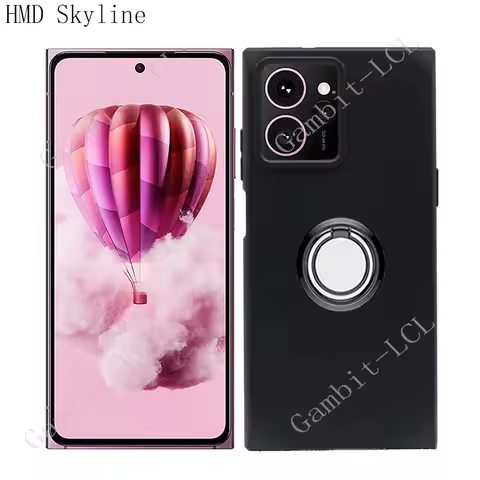 For HMD Skyline 6.55" 2024 HMDSkyline TA-1600 Back Ring Holder Bracket Phone Case Smartphone TPU Sof