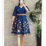Dress Batik Premium Dres Baju Pesta Wanita Jumbo - Atasan Batik Wanita