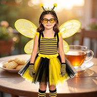 BLUEVELVET Bee Cosplay Wings Suit, Bugs Sparkle Yellow Bee Fly Wings, Creative Insect Handmade Craft