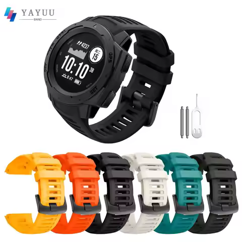 YAYUU Silicone Watch Straps for Garmin Instinct Band 22mm Soft Replacement Band Wristband for Garmin