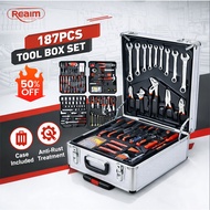 REAIM Tool Box Set 187 PCS Heavy Duty Tool Craft Hand Tools Drawer Set Total Tool Set Spanar Box