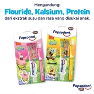 CIAOOLARIZZSZ!! Pepsodent Kids Pasta Gigi + Sikat Gigi Anak Spongebob Patrick 50g 50gr