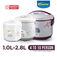 PowerPac RiceCooker with Steamer, Rice Cooker With StainlessSteelPot 1.0L/1.2L/1.8L/2.8L (PPRC11/PPRC12/PPRC18/PPRC8128)