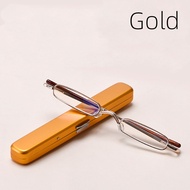 Pen tube case Reading glasses Portable Metal frame Pocket-sized Metal readers Diopter options HD len
