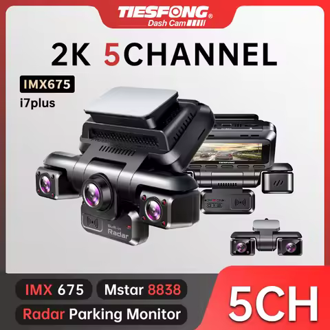 TiESFONG i7plus 2K 5CH dashcam 360° for IMX675 Car DVR Camera 24H Parking Monitor Night Vision WiFi 