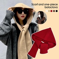 Fashion Women Men Winter Balaclava Hat Solid Color Hooded Cap Earmuffs Beanies Neck Protector J1z6