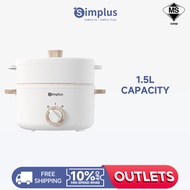 Simplus Multi Electric Cooker 1.5L/630W Ceramic Coating Non Stick Comes WIth Steamer Electric Multif