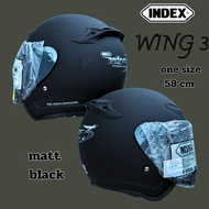 หมวกกันน็อคเปิดหน้า  INDEX  wing3  สีดำด้าน,ดำเงา
